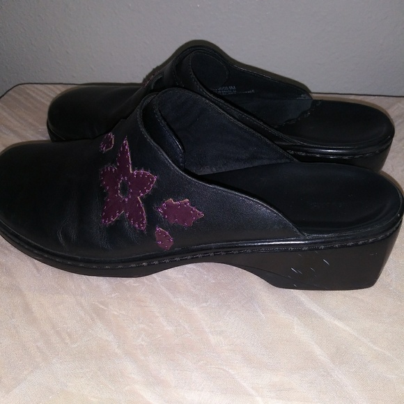 Clarks slip on shoes Black with purple Flower - Picture 5 of 8